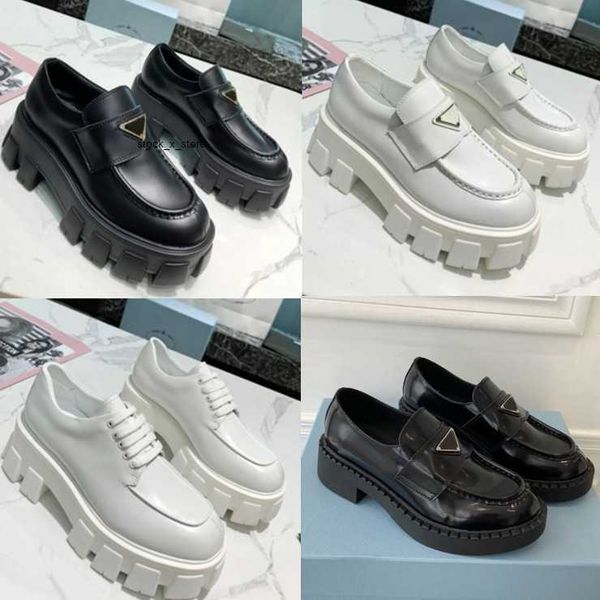 

designer shoes soft cowhide men women loafers platform sneakers rubber black white shiny leather chunky round head sneaker thick bottom incr