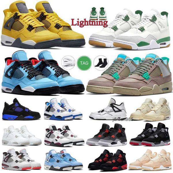 

jumpman men women black basketball shoes 4 4s designer og black canvas cat university blue sail red thunder metallic outdoor sports sneakers