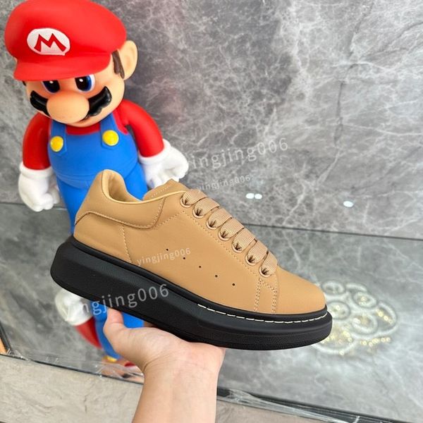 

designer fashion brand casual shoes men's leather lace up fashion printing coach sports women's small white shoes2023, Black