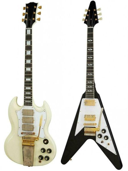 

custom jimi hendrix v flying aged/worn/relic electric guitar viabrato chinese