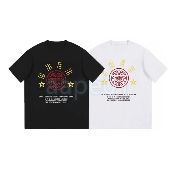 

fashion mens t shirt high street fashion letter printing short sleeve summer breathable t-shirt casual round neck black white, White;black