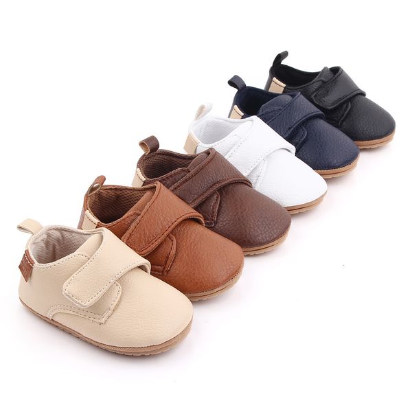 

sandals born baby shoes boy girl classic leather rubber sole anti slip toddler first walkers infant moccasins 230406, Black;red
