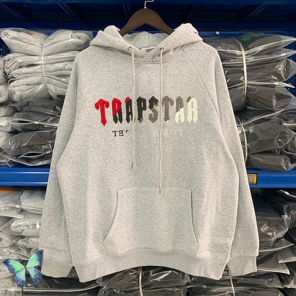 

trapstar hoodies tiger head embroidery men clothing fleece hoodie sweatshirt sweatpants set, Black