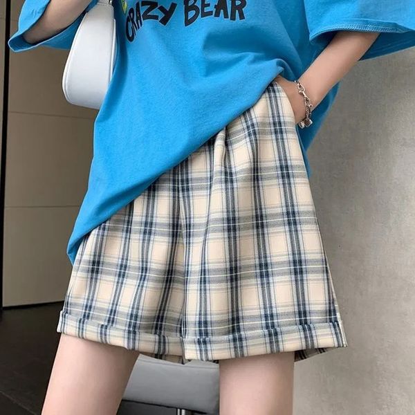 

women's shorts rimocy harajuku wide leg plain shorts women's summer loose elastic waist shorts women's straight shorts printe, White;black