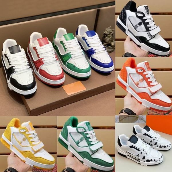 

athletic & kids shoesmen sneakers vintage trainer designer platform trainers denim monograms rubber canvas leather sneaker with size 38, Black