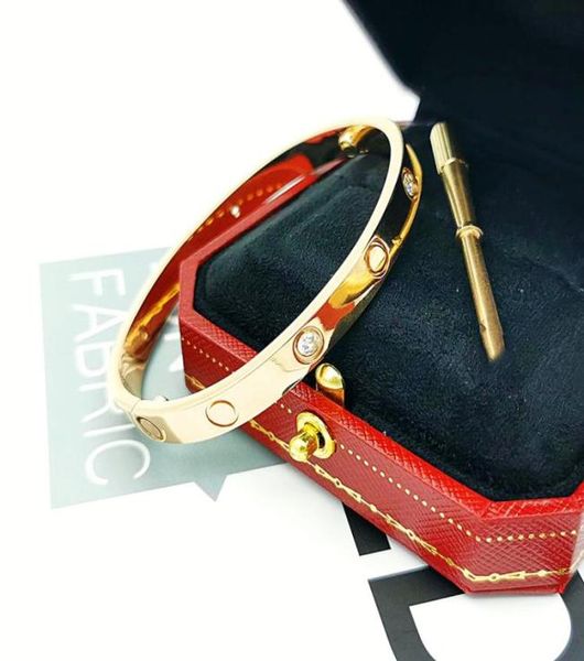 

2022 new arrival love heart bracelet bangles women men titanium stainless steel 316l screw screwdriver bracelets gold silver rose 1004840, Black