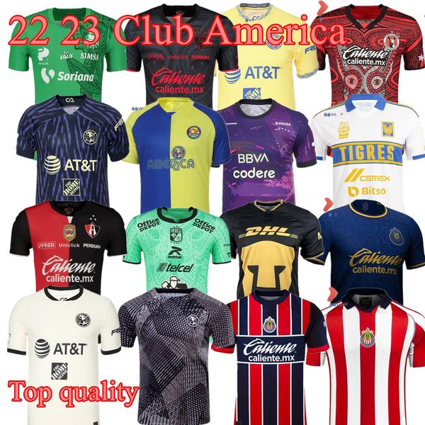 

2023 club america soccer jerseys sweatshirt 22/23 atlas fc naul tigres third chivas guadalajara 200th xolos tijuana cruz azul 106 special un, Black;yellow