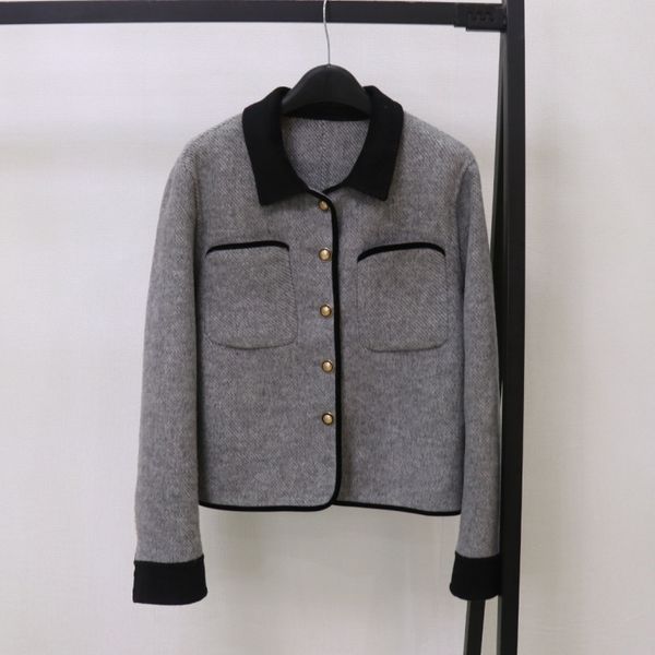 

women's wool & blends double sided cashmere coat short women spring autumn winter outerwear, Black