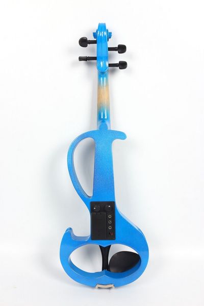 

yinfente blue electric silent violin 4/4 handmade sweet tone case #ev6