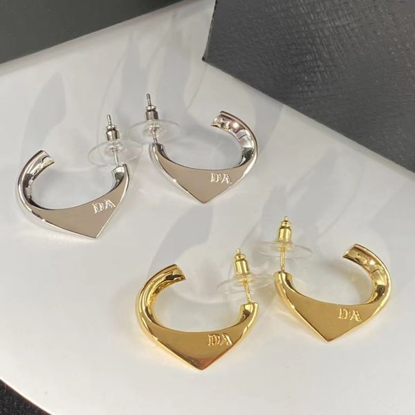 

charm simple wind triangle semi-circle earrings, Golden