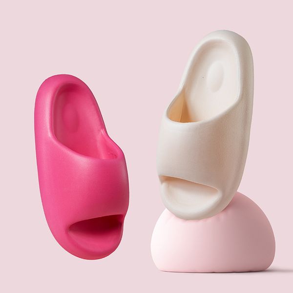 

slippers thick platform cloud slider women's home anti slip pillow slider eva sandals women's summer thick bottom beach flap 23040, Black