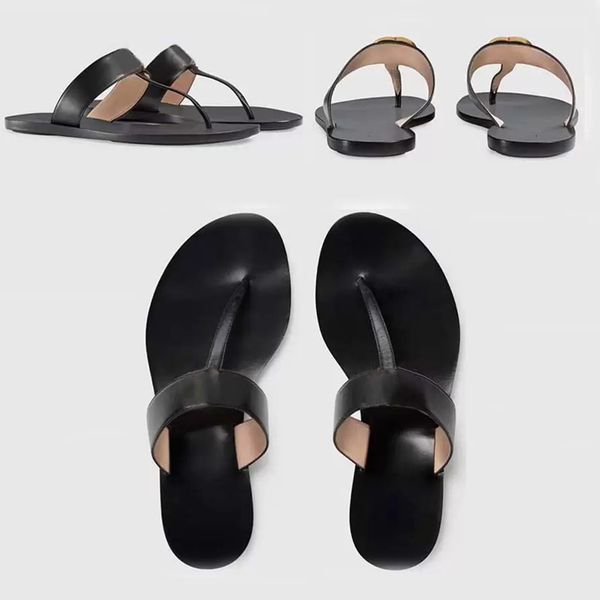 

mens thong sandal designer sandals leather slipper sliders woman gear bottoms flip flops stylish classics sandalen gold-toned hardware t str, Black