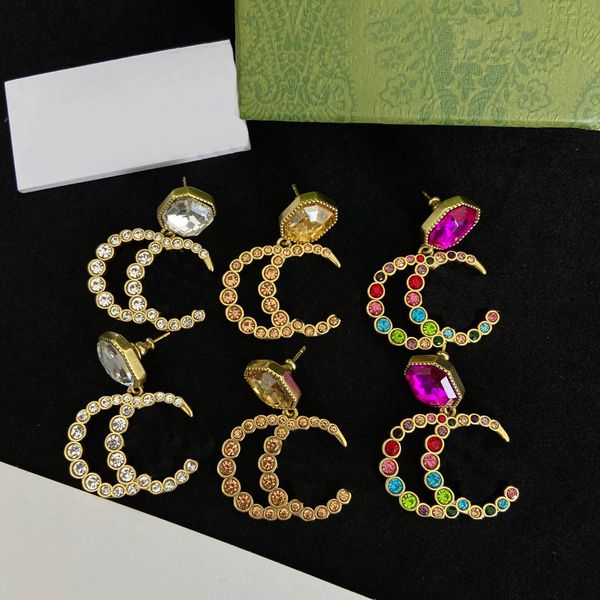 

Various vintage stud earrings luxury 925 silver designer earring letters jewelry women 18k plated diamond valentine Wedding Gifts