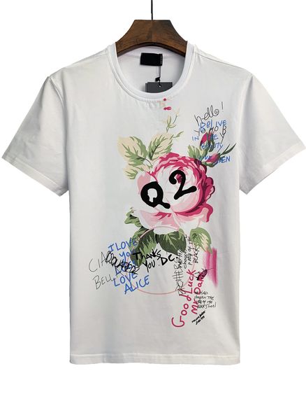 

summer dsq mens t-shirts designer luxury tee letter tshirt classic fashion casual men and women cotton t-shirt short sleeve 08, White;black