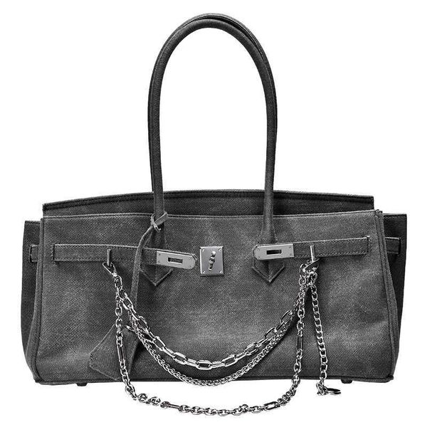 

herms birkin zhang yuqi same bag 2022 new high capacity denim military canvas handbag ayw