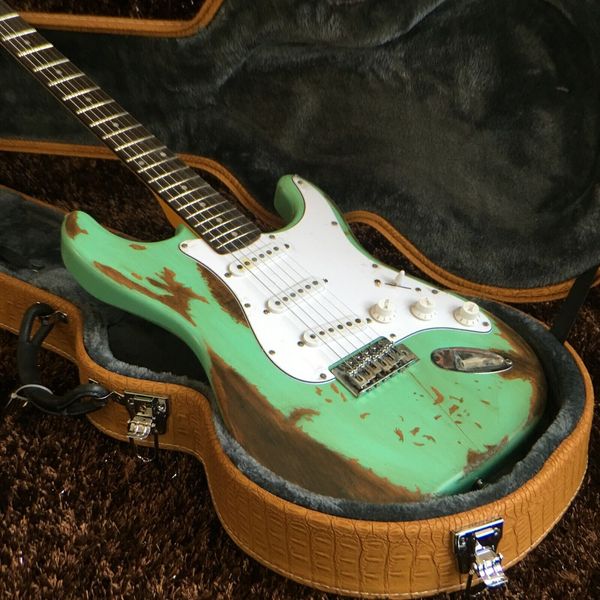 

guitar production plant custom made standard green retro electric guitar