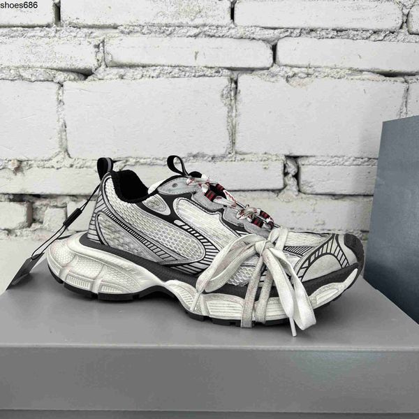 

company level balencigas 2023 new paris ninth generation 3xl dad shoes double laces casual thick sole, Black