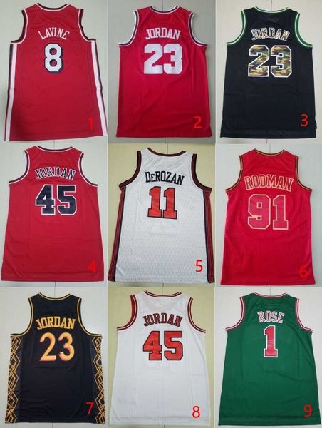 

2 lonzo ball 11 demar derozan basketball jerseys 8 23 zach lavine michael derrick rose mj 91 dennis rodman 33 scottie pippen mens, Black;red