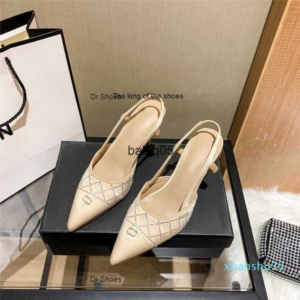 

fragrant sandals small pointed slim heel new version rhinestone shallow cut women's shoes casual versatile high, Black