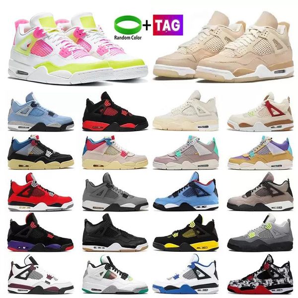 

og jumpman 4 4s men women basketball shoes red thunder infrared black cat bred university blue sail cool grey shimmer royalty womens mens tr