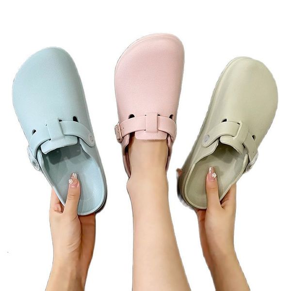 

slippers summer slider family sandals women's closed toe soft flap women's men's couple slider outdoor flat shoes black blue