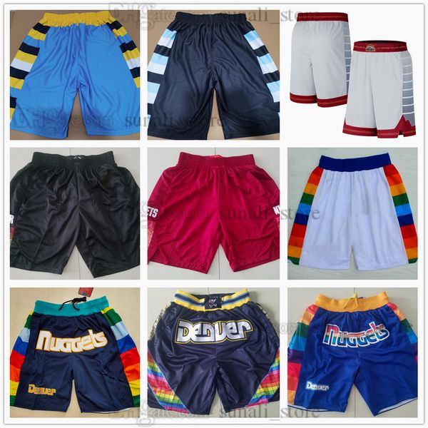 

basketball shorts nikola dikembe 55 mutombo 15 jokic jamal 27 murray michael 1 porter jr. team navy blue black sport pants men size s-xxl