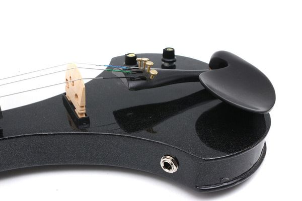 

black electric violin 4/4 solid wood ebony fittings nice tone yinfente #ev24