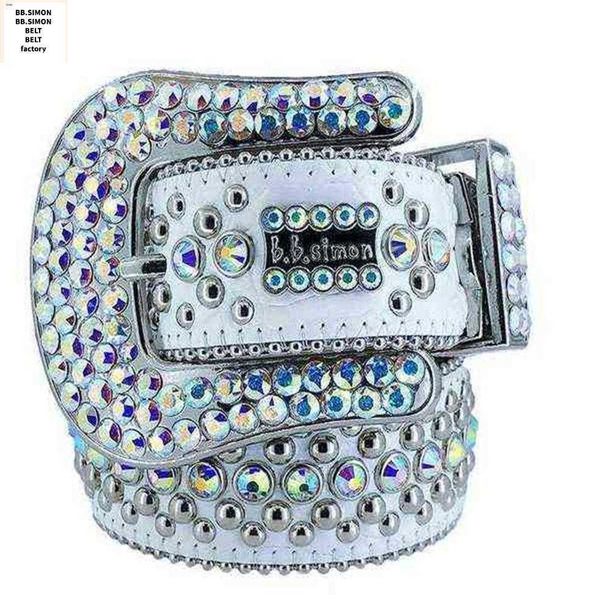 

Bb 2022 Belt Designer Simon Belts for Men Women Shiny diamond belt white cintura uomo boosluxurygoods 0000258W2