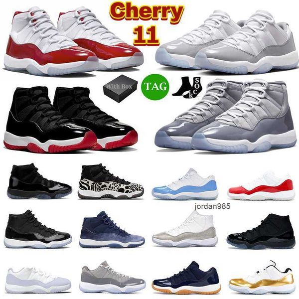 

og 2023 basketball shoes jumpman 11 men women 11s cherry low cool grey legend blue cap and gown concord 45 bred mens trainers sport og desig, Black