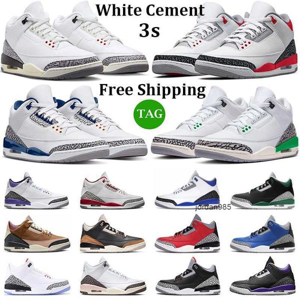

jumpman 3s basketball shoes men women white cement black metallic gold lucky green wizards racer blue archaeo brown mens trainer og designer