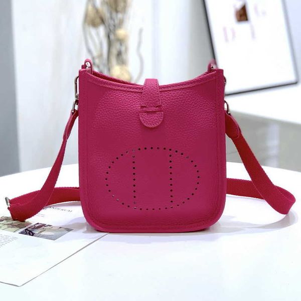 

handbags h bags leather her evel shoulder lyn mus mini luxury leisure casual 2023 h head layer cowhide litchi pattern mensw omensve rsatilec
