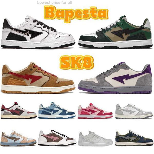 

court sk8 sta low running shoes mens sneaker triple white silver light grey cream beige wheat red abc black camo pink brown ivory men women