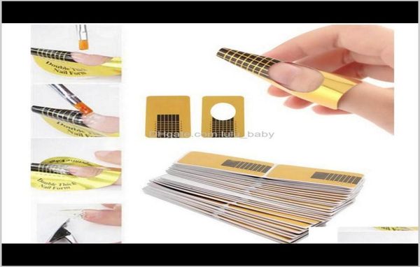 

100pcslot nail art extension sticker guide form acrylic professional nail tools gel nail polish curl tips for women f6pys cmfnr7052420, Black