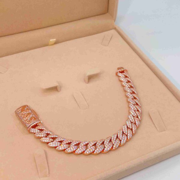 

12mm width women fine jewelry custom clasp silver 925 vvs moissanite diamond luxury cuban link chain necklace