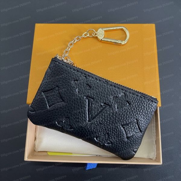 

designer embossing coin purses portable ladies small coin purse black flowers money wallet classic man women key pouch chain bag purse with, Red;black