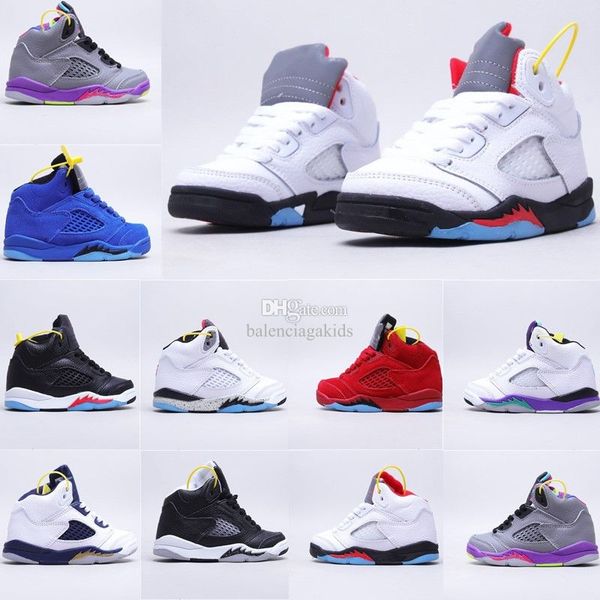 

athletic & kids shoes jumpman 5s 5 boys unc shoe children black sneaker chicago designer fire red trainers baby kid youth toddlers infants s