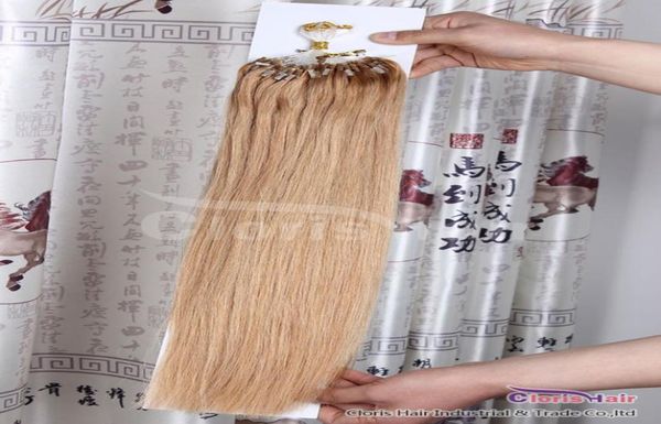 

outlet 27 strawberryhoney blonde 100strand easy loop micro rings bead tipped human hair extension european remy hair silky strai1095973, Black