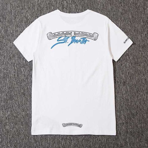 

luxury fashion men's t shirt ch designer brand chromes tees men women sanskrit letter couple t-shirt heart sweatshirt horseshoe flower, White;black