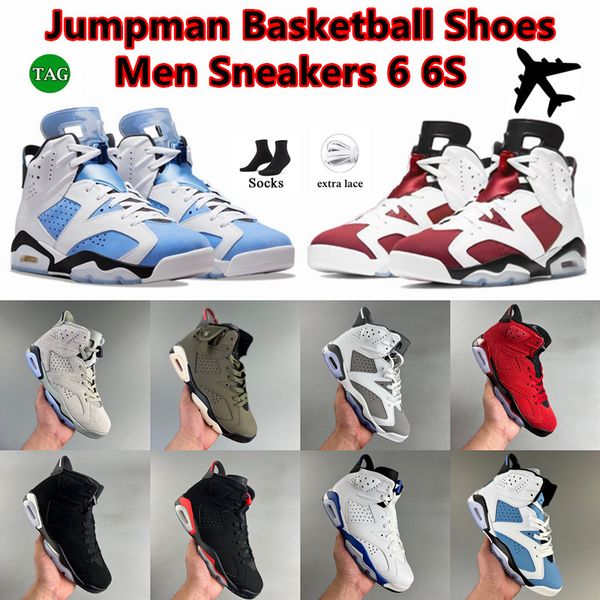 

jumpman 6 6s men basketball shoes unc white black phantom georgetown maroon british khaki black infrared red oreo electric green carmine chr