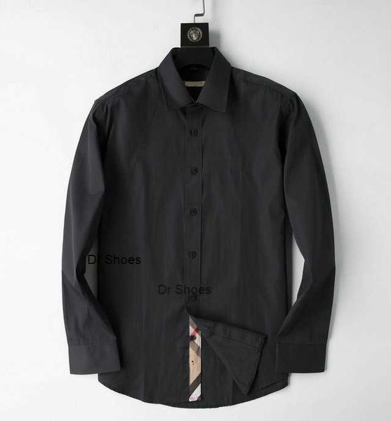 

men's dress shirt luxury slim silk t-shirt long sleeve casual business clothing plaid brand 17 color m-4xl burr89, White;black