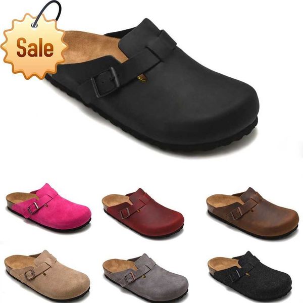 

slippers designer boston summer cork flat slipper fashion design leather favorite beach sandal loafers men women clogs arizona maya lnside b, Black