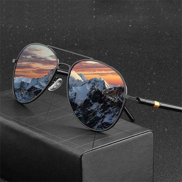

sunglasses 2022new classic polarized light sunglasses men luxury brand designer glasses retro metal driving male goggle no box p230406, White;black
