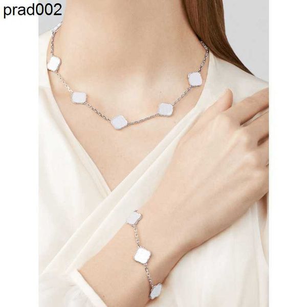 

fashion necklaces designers four leaf clover necklace jewelry sets for women necklaces and bracelets 5 motifs gift stainless steel luxury je, Silver
