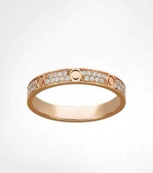 

band with full zircon 4mm width wedding love ring woman jewelry rings anniversary gift only packed on velet bag s121005554857, Silver