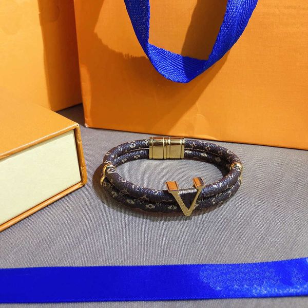 

wholesale fashion bracelets women bangle designer lucky letter jewelry faux leather 18k gold plated stainless steel bracelet womens wedding, Black