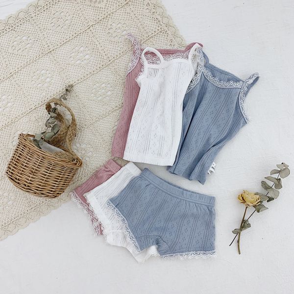 

pajamas sleepwear for girls summer thin suit pure cotton housewear and baby 230407, Blue;red