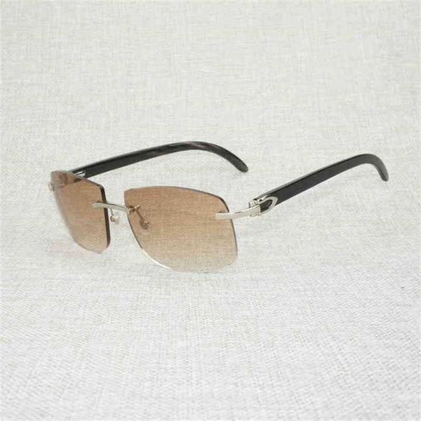 

2023 designer glasses retro wood oversize men natural white buffalo horn rimless eyewear frame for outdoor summer oculos gafas factory direc, White;black