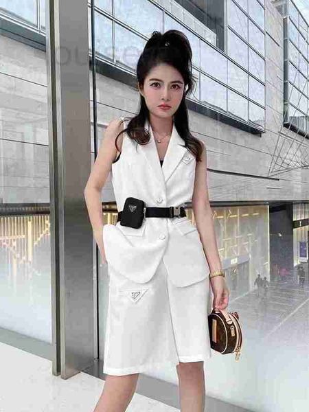 

women's tanks & camis designer s new summer suit, vest, and five piece pants set with chest paired waist bag design, three-dimensional, White