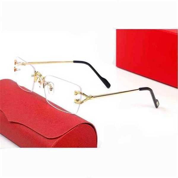 

2023 designer glasses pawes nieuwe bril frame mannen zonnebril goud randloze len voor anti reflecterende clear lens recept 85891 factory dir, White;black