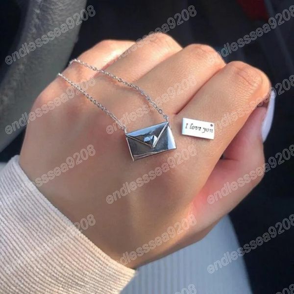 

ins sell love letter pendant simple fashion jewelry 925 sterling silver sweet cute party promise women wedding clavicle necklace for lover g